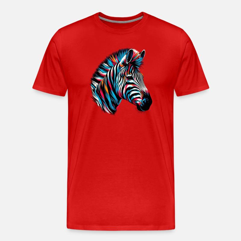 Zebra - Männer Premium Bio T-Shirt - Rot