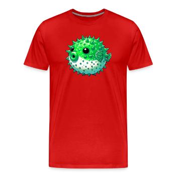 Kugelfisch - Männer Premium Bio T-Shirt - Rot - Vorne - Damien (186cm)