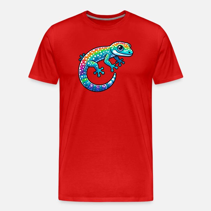 Gecko - Männer Premium Bio T-Shirt - Rot