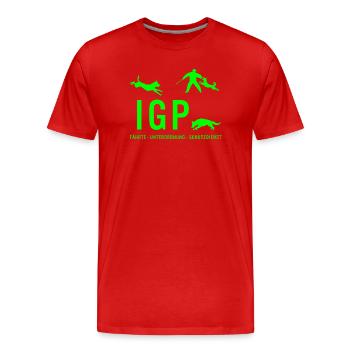 IGP Hundesport - Gruen - Männer Premium Bio T-Shirt - Rot - Vorne - Damien (186cm)