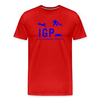 IGP Hundesport - Blau - Männer Premium Bio T-Shirt - Rot - Vorne - Damien (186cm)