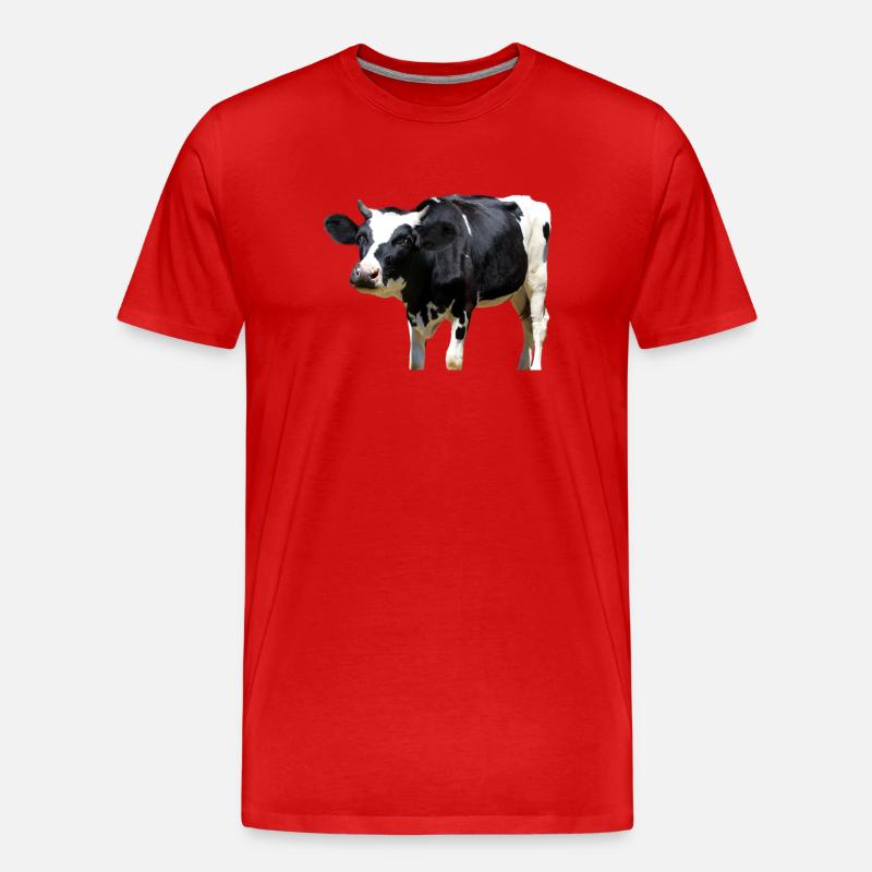 Kuh - Männer Premium Bio T-Shirt - Rot