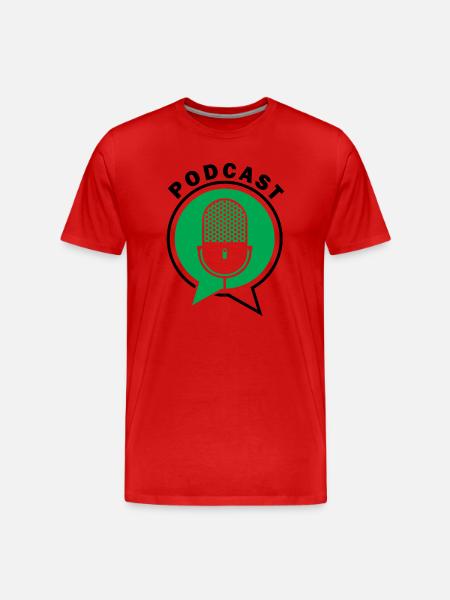 Podcast Microphone Speech Bubbles - Men's Premium Organic T-Shirt - red