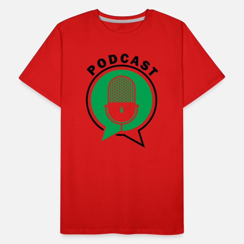 Podcast Microphone Speech Bubbles Men's Premium Organic T-Shirt