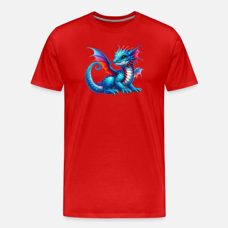 Drache - Männer Premium Bio T-Shirt - Rot