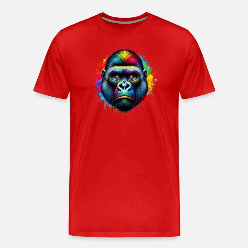 Gorilla - Männer Premium Bio T-Shirt - Rot