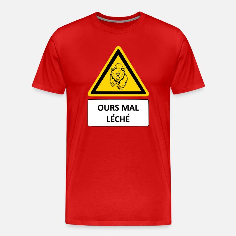 Orso malamente leccato - Maglietta ecologica premium da uomo - rosso