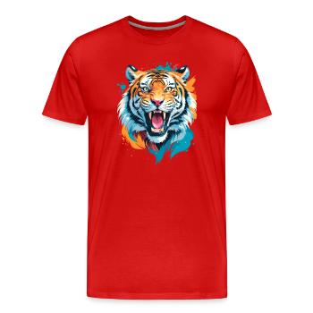 Nepal Tiger - T-shirt bio Premium Homme - rouge - Devant - Damien (186cm)
