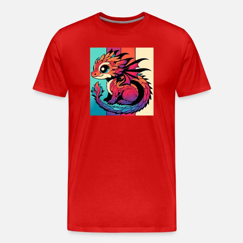 Drache - Männer Premium Bio T-Shirt - Rot