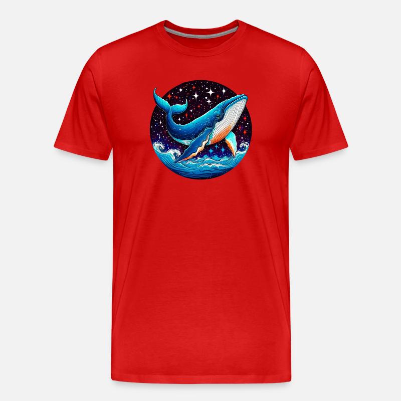 Wal - Männer Premium Bio T-Shirt - Rot