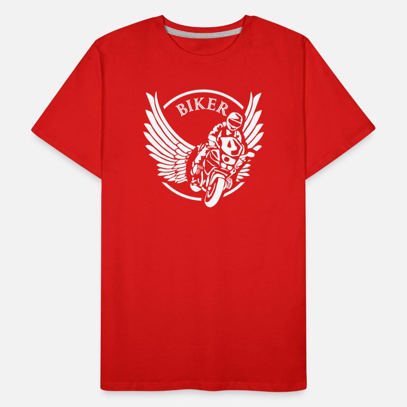 Winged Biker Circle Logo Men's Premium Organic T-Shirt
