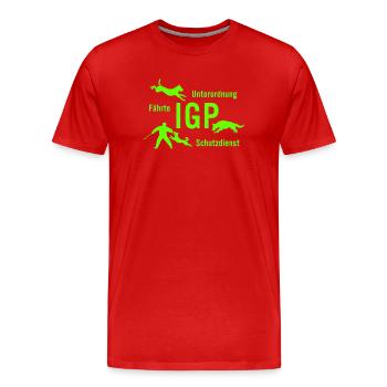 IGP Hundesport - grün - Männer Premium Bio T-Shirt - Rot - Vorne - Damien (186cm)