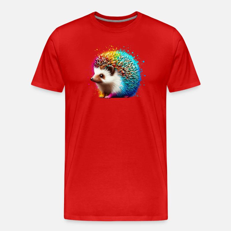 Igel - Männer Premium Bio T-Shirt - Rot