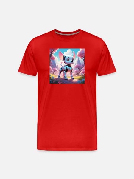 Robodog - Men's Premium Organic T-Shirt - red