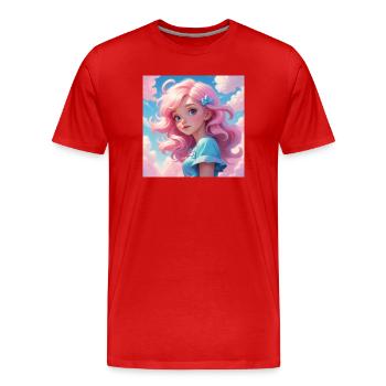 Fille - T-shirt bio Premium Homme - rouge - Devant - Damien (186cm)