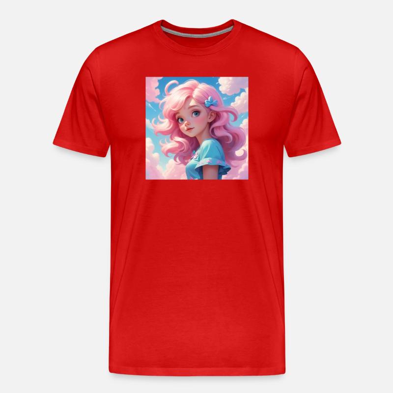 Girl - Männer Premium Bio T-Shirt - Rot