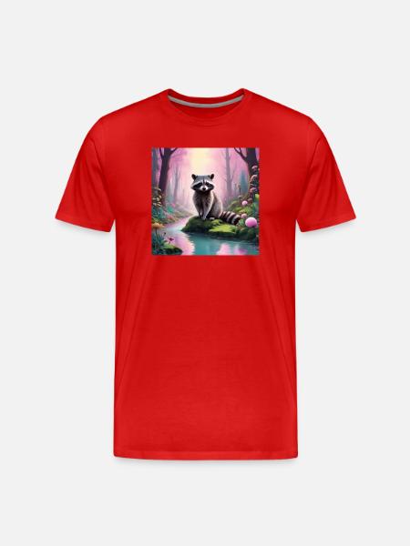 Raccoon - Men's Premium Organic T-Shirt - red