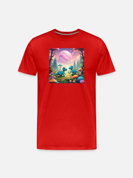 Dinosaur - Men's Premium Organic T-Shirt - red