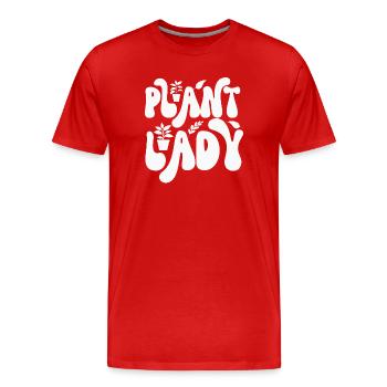 Plant - Men's Premium Organic T-Shirt - red - Front - Damien (186cm)