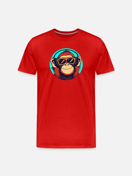 Monkey - Men's Premium Organic T-Shirt - red