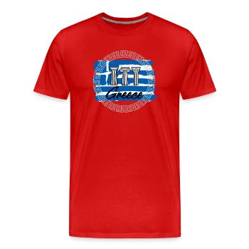Griechenland - Männer Premium Bio T-Shirt - Rot - Vorne - Damien (186cm)