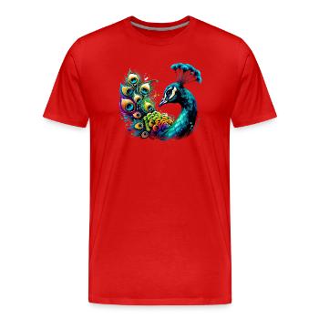 Paon - T-shirt bio Premium Homme - rouge - Devant - Damien (186cm)