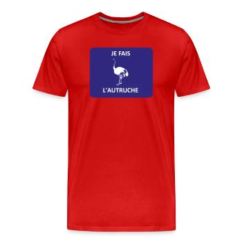 Ich stecke den Kopf in den Sand - Männer Premium Bio T-Shirt - Rot - Vorne - Damien (186cm)