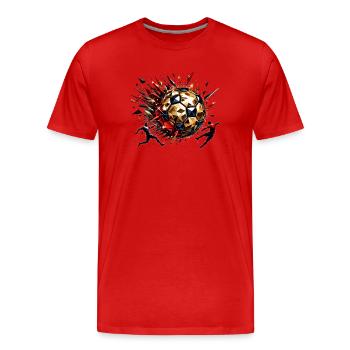 dynamic soccer players playing soccer - Men's Premium Organic T-Shirt - red - Front - Damien (186cm)