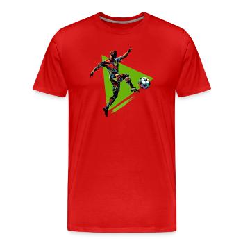 dynamic soccer player playing soccer - Men's Premium Organic T-Shirt - red - Front - Damien (186cm)
