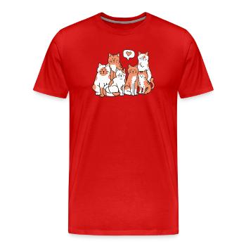 Katzen Katzenliebhaber - Männer Premium Bio T-Shirt - Rot - Vorne - Damien (186cm)