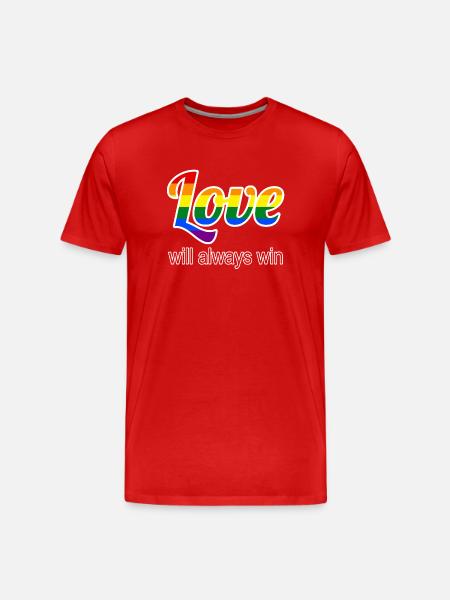 Liebe siegt im Regenbogenstil - Männer Premium Bio T-Shirt - Rot