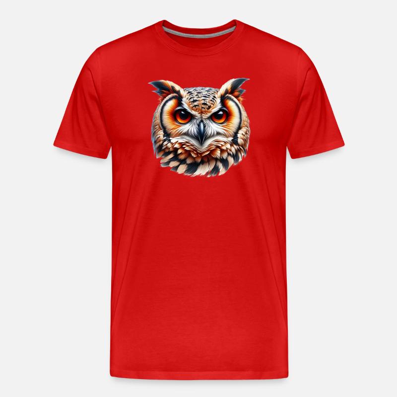 Eule - Männer Premium Bio T-Shirt - Rot