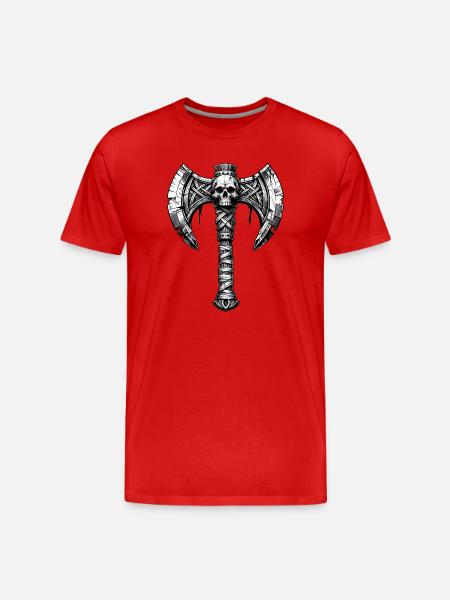 Axe throwing axe skull design - Men's Premium Organic T-Shirt - red