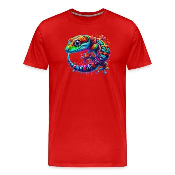 Gecko - T-shirt bio Premium Homme - rouge - Devant - Damien (186cm)