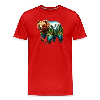 Ours - T-shirt bio Premium Homme - rouge - Devant - Damien (186cm)