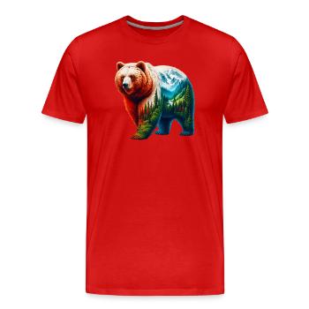 Ours - T-shirt bio Premium Homme - rouge - Devant - Damien (186cm)