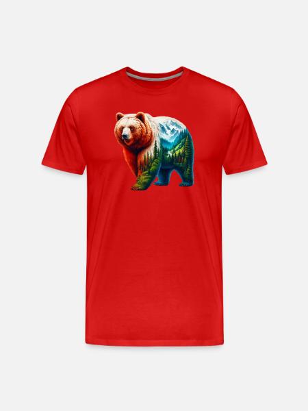 Bear - Men's Premium Organic T-Shirt - red