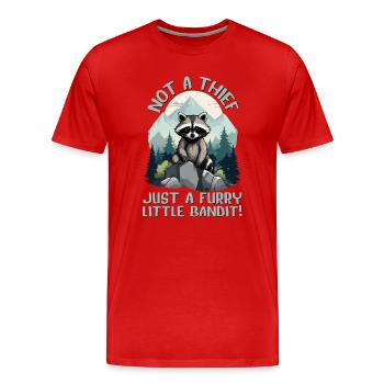 Kein Dieb, nur ein pelziger kleiner Bandit, Waschbär - Männer Premium Bio T-Shirt - Rot - Vorne - Damien (186cm)