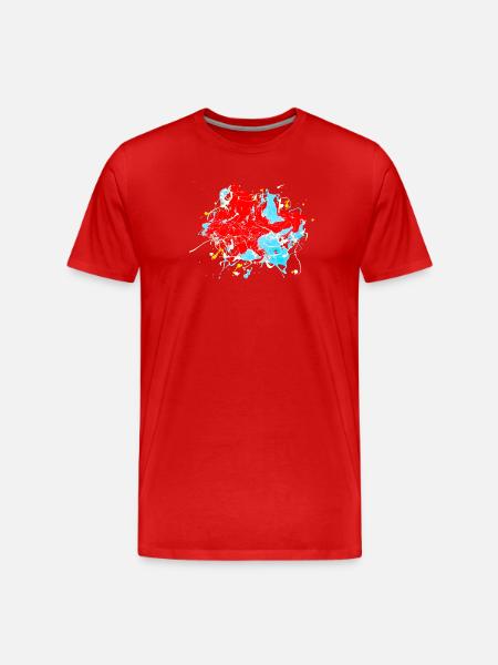 Redlightblue.Splash - Männer Premium Bio T-Shirt - Rot