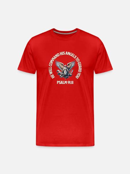 Ange Céleste Psaume 91:11 Design - T-shirt bio Premium Homme - rouge