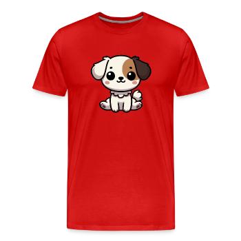 Entzückendes Kawaii Cartoon Welpen Niedliches Hundeliebhaber Geschenk - Männer Premium Bio T-Shirt - Rot - Vorne - Damien (186cm)