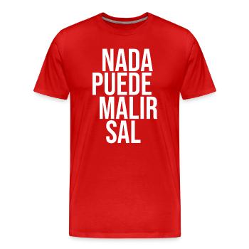 Rien ne peut nuire au sel - T-shirt bio Premium Homme - rouge - Devant - Damien (186cm)