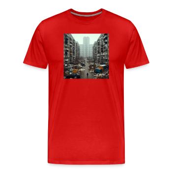 Urban Decay - Men's Premium Organic T-Shirt - red - Front - Damien (186cm)