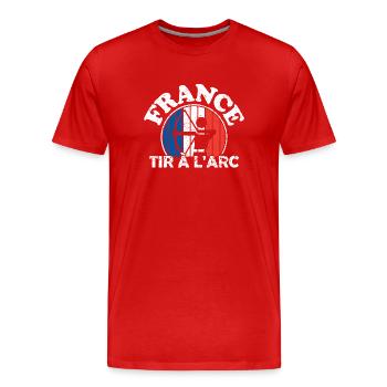 Tir à l'arc - Équipe de tir à l'arc de France. - T-shirt bio Premium Homme - rouge - Devant - Damien (186cm)