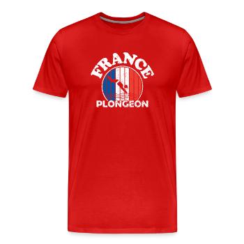 Plongeon - France plongeon - France - France sport - T-shirt bio Premium Homme - rouge - Devant - Damien (186cm)