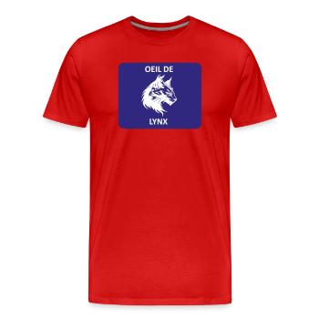 Oeil de lynx - T-shirt bio Premium Homme - rouge - Devant - Damien (186cm)