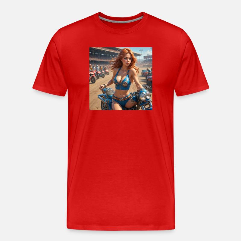 Dirt Track Diva - Männer Premium Bio T-Shirt - Rot