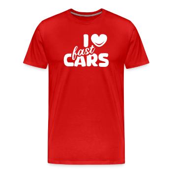 i love cars Autos Sportauto Tuner Symbol Logo icon - Männer Premium Bio T-Shirt - Rot - Vorne - Damien (186cm)