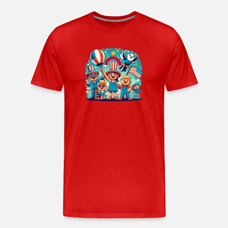 Individueller 4th Juli Feierdesign - Männer Premium Bio T-Shirt - Rot