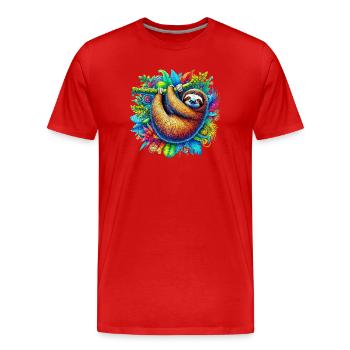 Paresse - T-shirt bio Premium Homme - rouge - Devant - Damien (186cm)